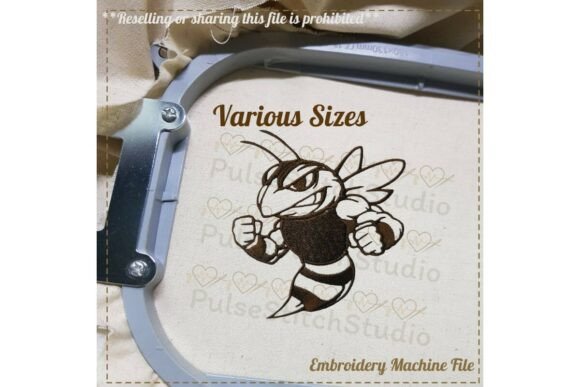 Angry Hornet Mascot, Yellow Jackets Embroidery Review