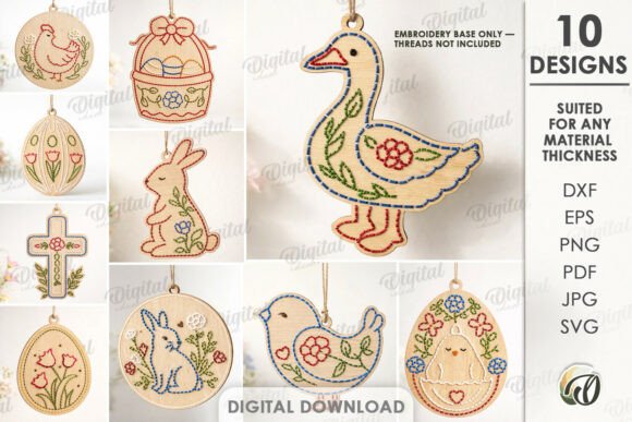 Easter Embroidery Blanks Bundle Laser