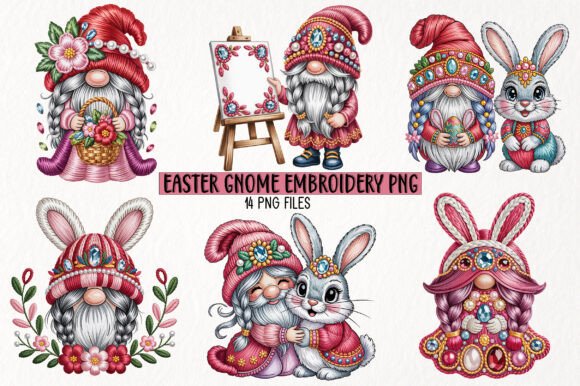 Easter Gnome Embroidery PNG Clipart Review