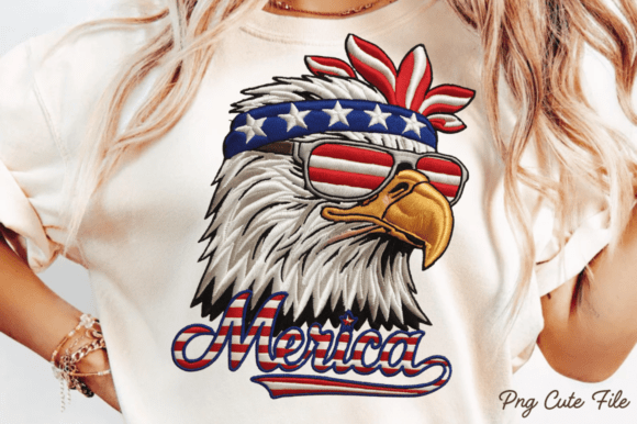 Faux Embroidery Patriotic Eagle PNG Review