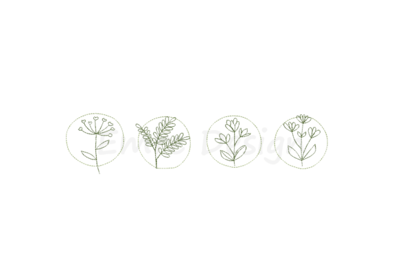 Floral Line Art Embroidery Design for Seasonal Sales