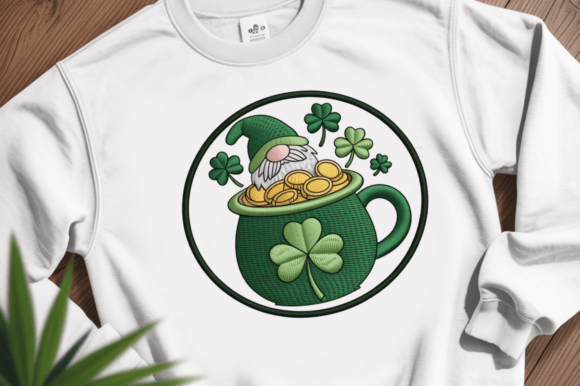 Lucky Gnome Cafe Embroidery Design, St