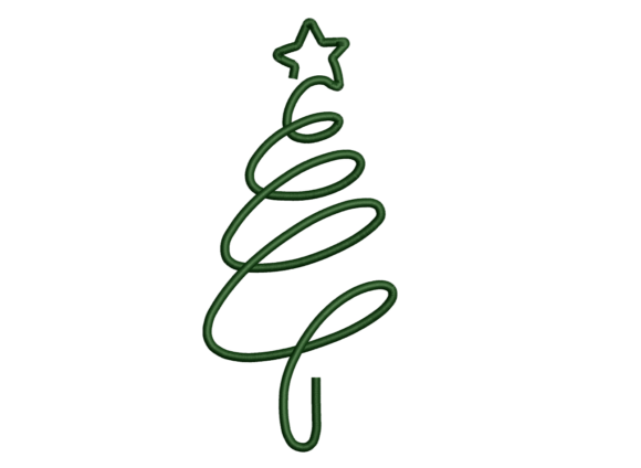 Minimalist Green Embroidery Xmas Tree