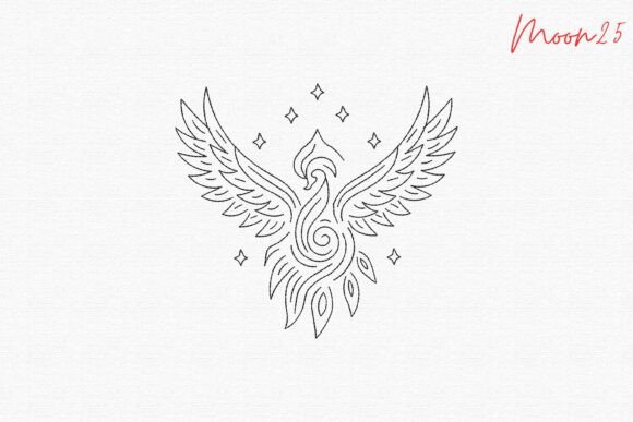 Phoenix Bird Line Embroidery Pattern Review