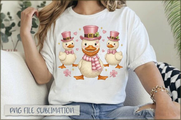 St. Patricks Day Duck Embroidery PNG