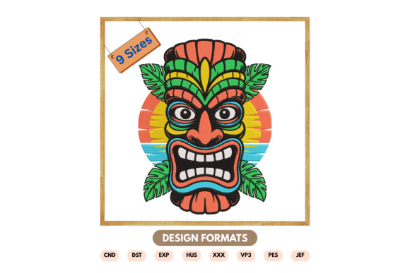 Tiki Mask Embroidery Design Review for Boutique Sweatshirts