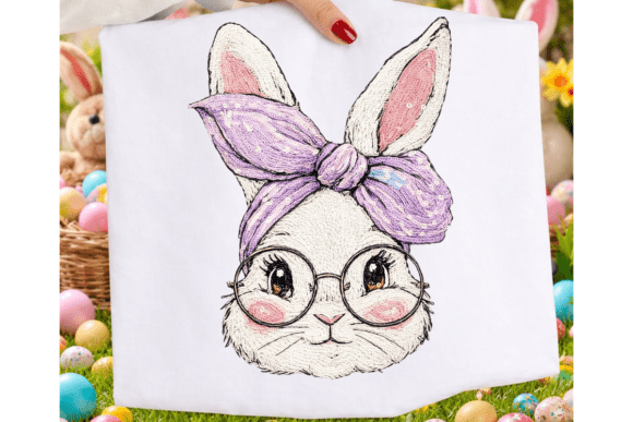 Vintage Faux Embroidery Bunny with Glass Review