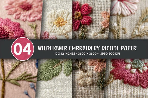 Wildflower Embroidery Digital Paper Review